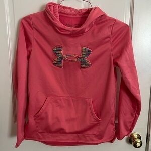 Girls under Armour sweatshirt hoodie. Size Youth Large. Dark peach color.
